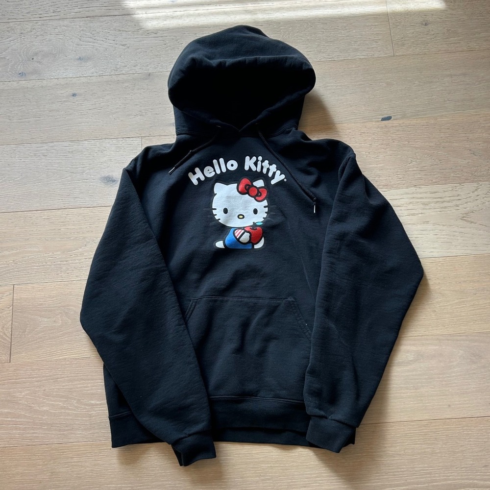 Sanrio Hello Kitty Black Graphic Hoodie Bioworld Large 2022 Pullover Sweatshirt